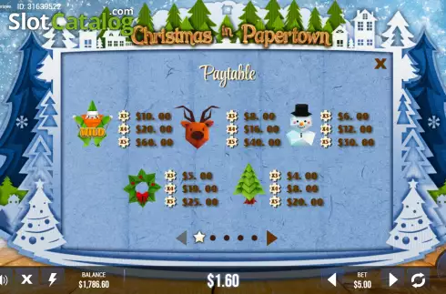 Symbols. Christmas in Papertown slot