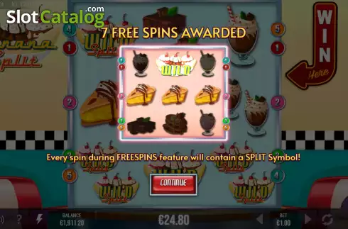 Free Spins Win Screen. Banana Split slot