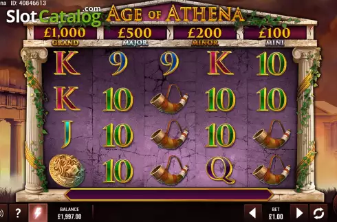 Game screen. Age of Athena slot