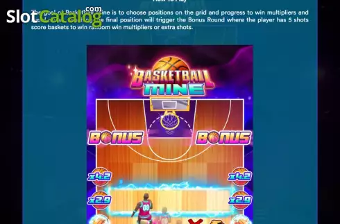 Game Rules screen. Basketball Mine slot