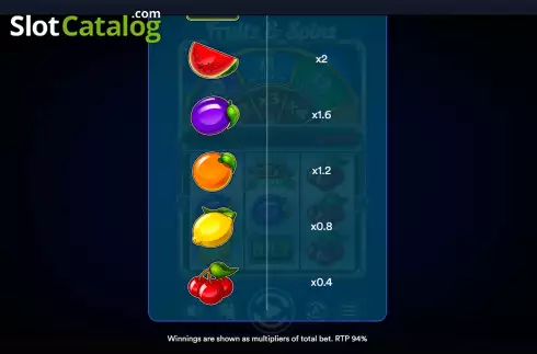 Bildschirm6. Fruitz and Spinz slot