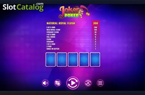 Game screen. Joker Poker (Esa Gaming) slot