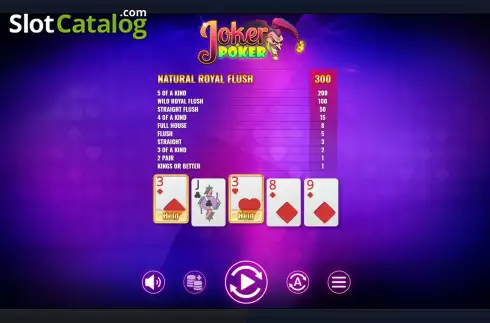 Schermo3. Joker Poker (Esa Gaming) slot