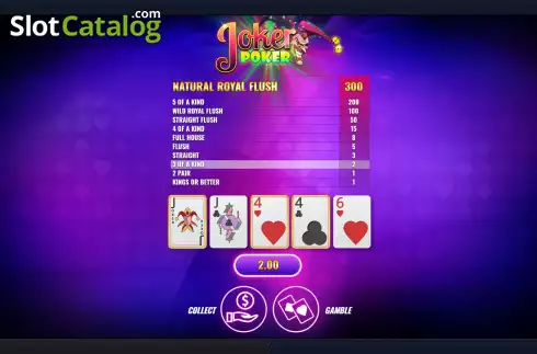 Schermo7. Joker Poker (Esa Gaming) slot