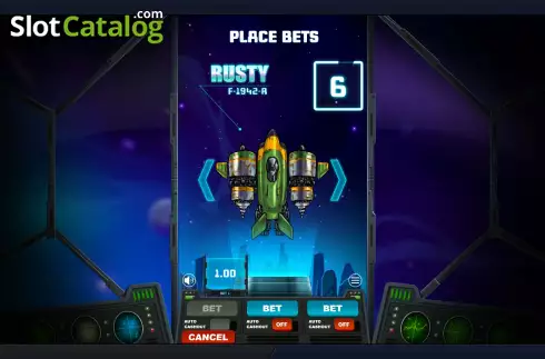 Game screen. Rocket Races slot