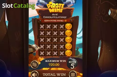 Win screen 2. Pirate Mine slot