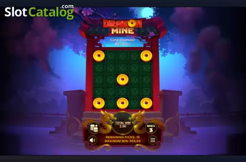 Win screen 2. Dragon Mine slot