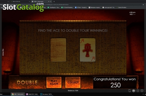 Gamble win screen. Amun-Ra slot