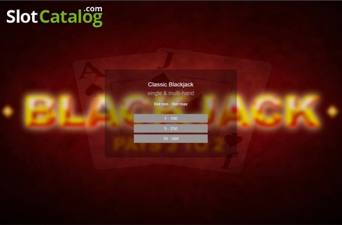 Intro screen. Classic Blackjack (Espresso Gaming) slot
