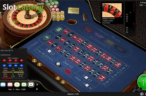 Game workflow screen. Global American Roulette	 slot