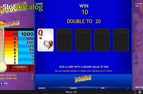 Gamble game screen. Joker Poker (Espresso Games) slot
