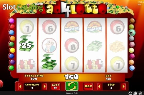 Win Screen. Mad 4 Lotto slot