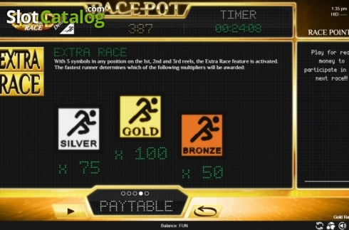 Ecran7. Gold Race Deluxe slot