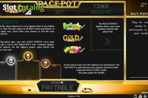 Ekran8. Gold Race Deluxe yuvası