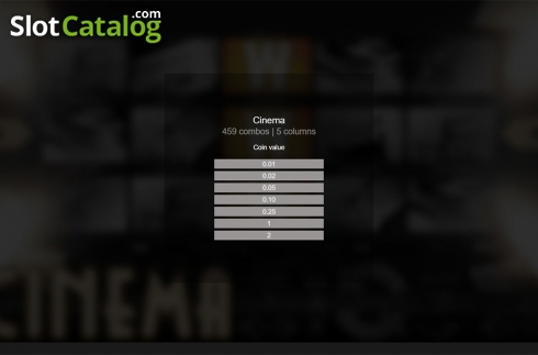 Intro screen. Cinema (Espresso Games) slot