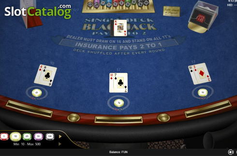 Skärmdump3. Single Deck Blackjack (Espresso Games) slot