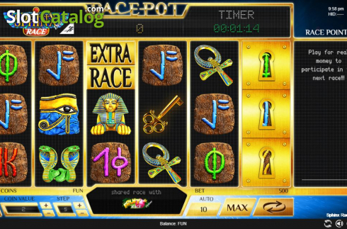Bildschirm2. Sphinx Race Deluxe slot
