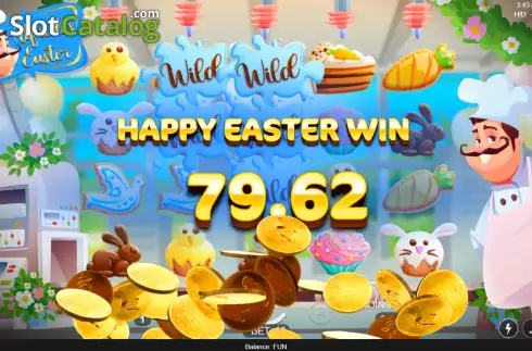 Big Win screen. Alfredo's Easter slot