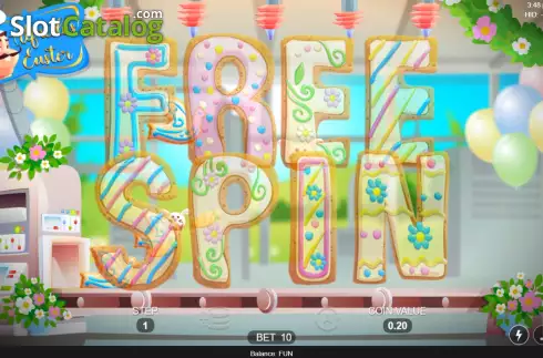 Free Spin screen. Alfredo's Easter slot