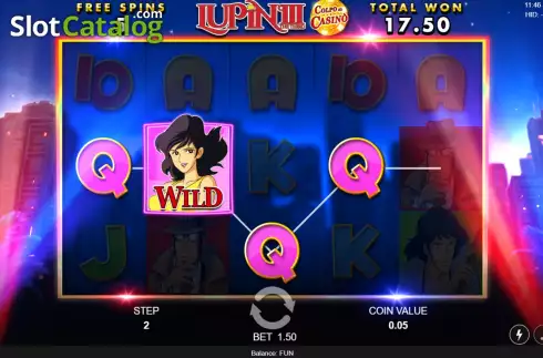 Free Spins screen 5. Lupin III Colpo al Casino slot