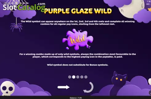 Game Features screen. Alfredo's Halloween slot