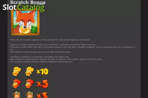 Scratch bonus screen. Rooster Booster slot
