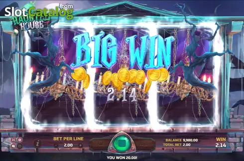 Big Win screen. Haunted House (Eurasian Gaming) slot