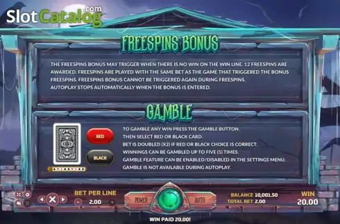 Features screen. Haunted House (Eurasian Gaming) slot