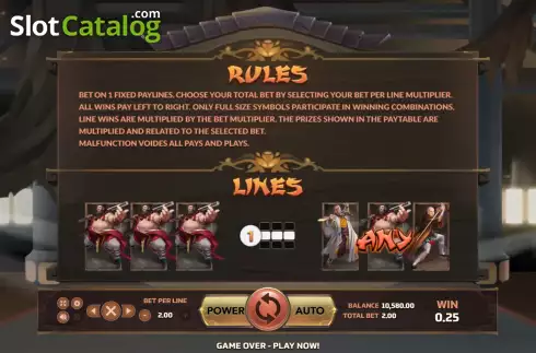 Schermo7. Shaolin (Eurasian Gaming) slot