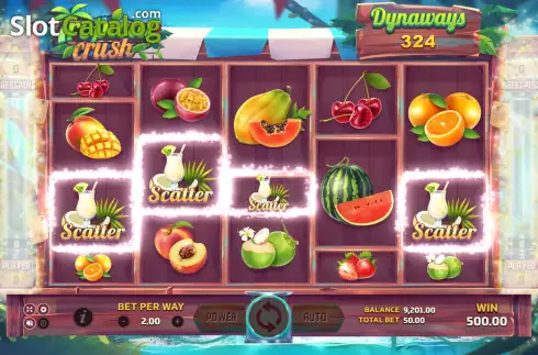Win screen. Tropical Crush (Eurasian Gaming) slot