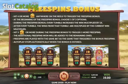 FS feature screen. Big Game Safari (Eurasian Gaming) slot