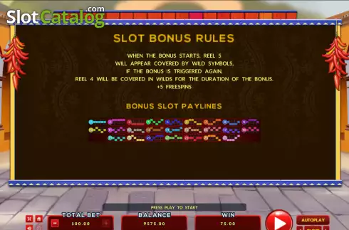 Bonus paylines screen. Chilli Hunter Bingo slot