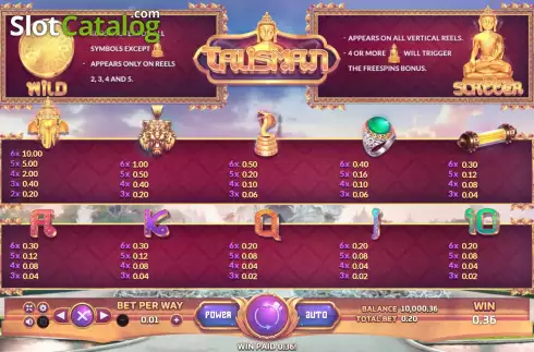 Bildschirm7. Talisman (Eurasian Gaming) slot
