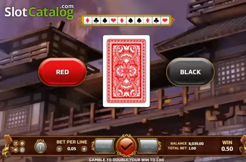 Risk / Gamble (Double) game screen. Three Kingdoms 2 slot