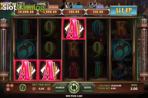 Win screen 2. Streets of Chicago slot