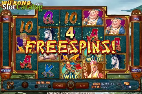 Free Spins screen. Wukong (Eurasian Gaming) slot