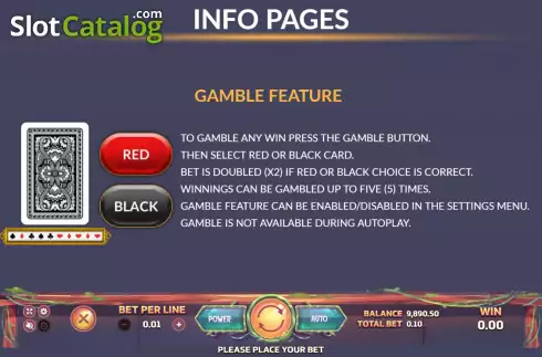 Gamble feature screen. Critter Mania slot
