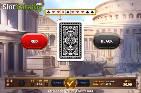 Risk Game screen. Roma Legacy slot