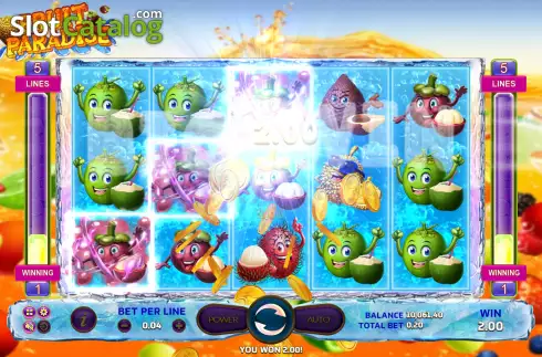Win screen. Fruit Paradise (Eurasian Gaming) slot