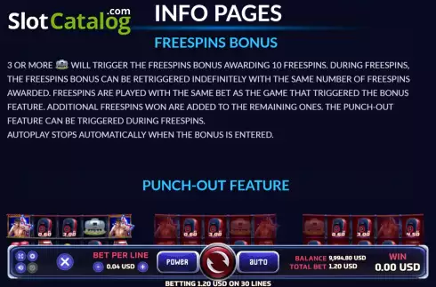 Game Rules screen. Ong Bak Deluxe slot