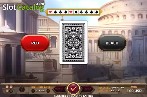 Risk Game screen. Ancient Rome Deluxe slot