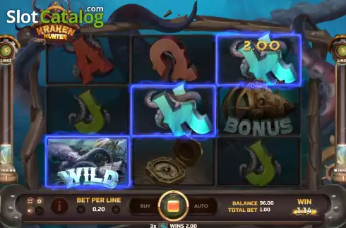 Win screen. Kraken Hunter slot