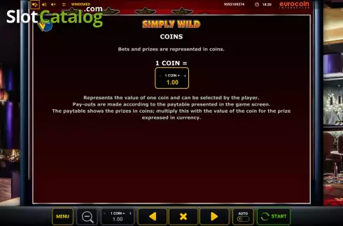 Écran6. Simply Wild (Eurocoin Interactive) Machine à sous