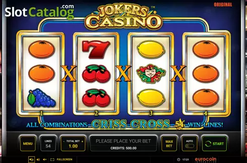 Reel Screen. Jokers Casino slot