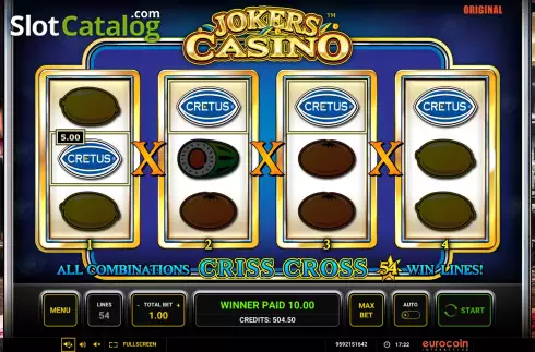 Win Screen 4. Jokers Casino slot