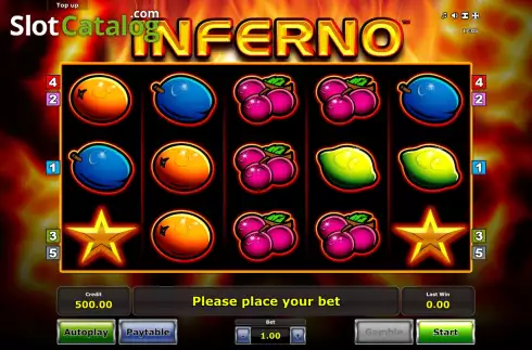 画面2. Inferno (Eurocoin Interactive) カジノスロット