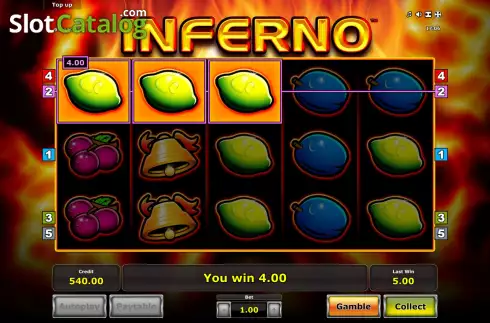 画面6. Inferno (Eurocoin Interactive) カジノスロット