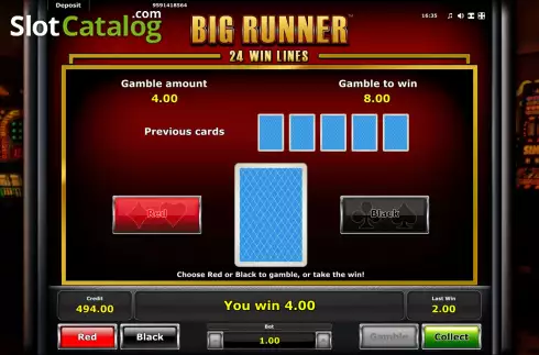 Bildschirm6. Big Runner slot
