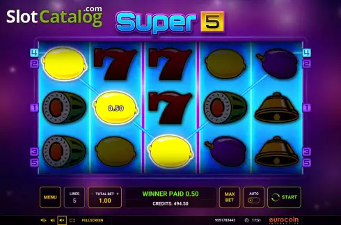 Win Screen 3. Super 5 (Eurocoin Interactive) slot