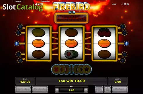 Win Screen. Firebird slot